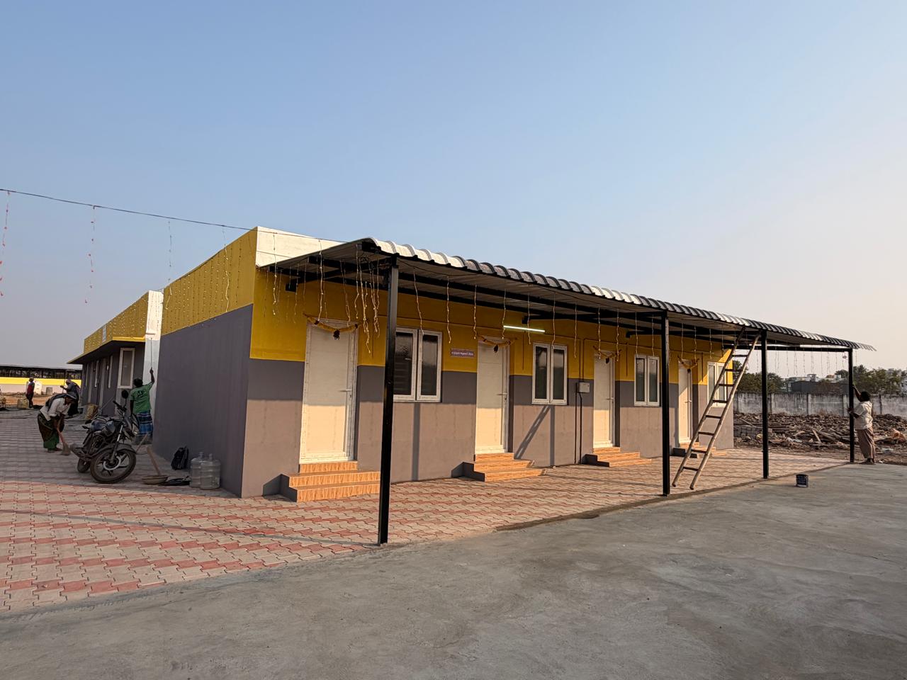 Residential quarters nearing completion, corner view